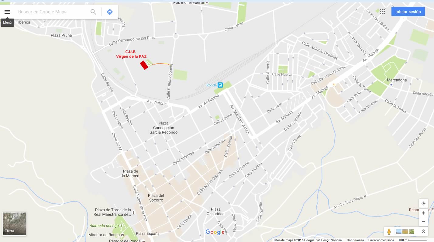 Mapa situación C.U.E. Virgen de la Paz